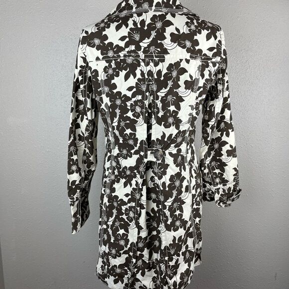 Eddie Bauer Brown and White Floral Rain Jacket Size S EUC - Picture 6 of 8